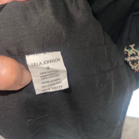 Ulla Johnson Black Midi Dress with Gold Accents - Picture 8 of 10